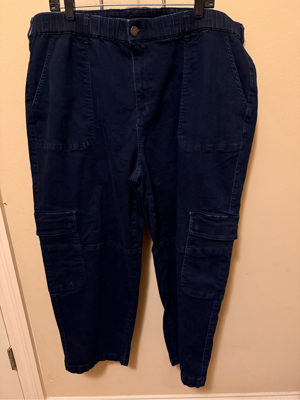 Universal Standard Navy Cargo Pants with Elastic Waist